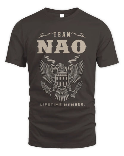 NAO TP06-K82 – Personalized Classic Style Apparel “Team NAME Lifetime Member” - Unisex Standard T-Shirt - Dark Chocolate