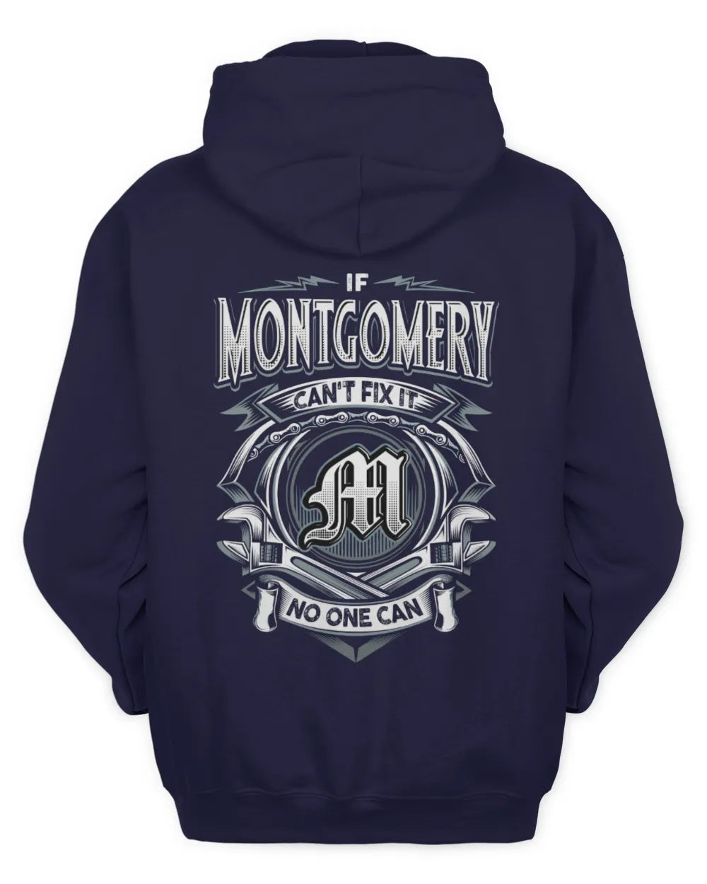 MONTGOMERY AP81-K4-626 - Personalized Ahmed Quote Apparel “If Ahmed Can't Fix It, No One Can” - Unisex Hoodie - Navy