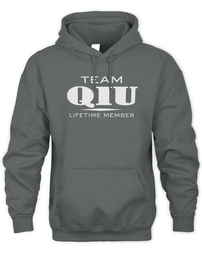 QIU BL62-K4-128 - Personalized “Team NAME Lifetime Member” - Unisex Hoodie - Charcoal
