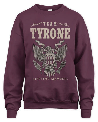 TYRONE TP06-K82 – Personalized Classic Style Apparel “Team NAME Lifetime Member” - Unisex Sweatshirt - Maroon