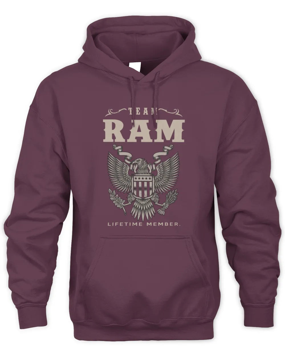 RAM TP06-K82 – Personalized Classic Style Apparel “Team NAME Lifetime Member” - Unisex Hoodie - Maroon