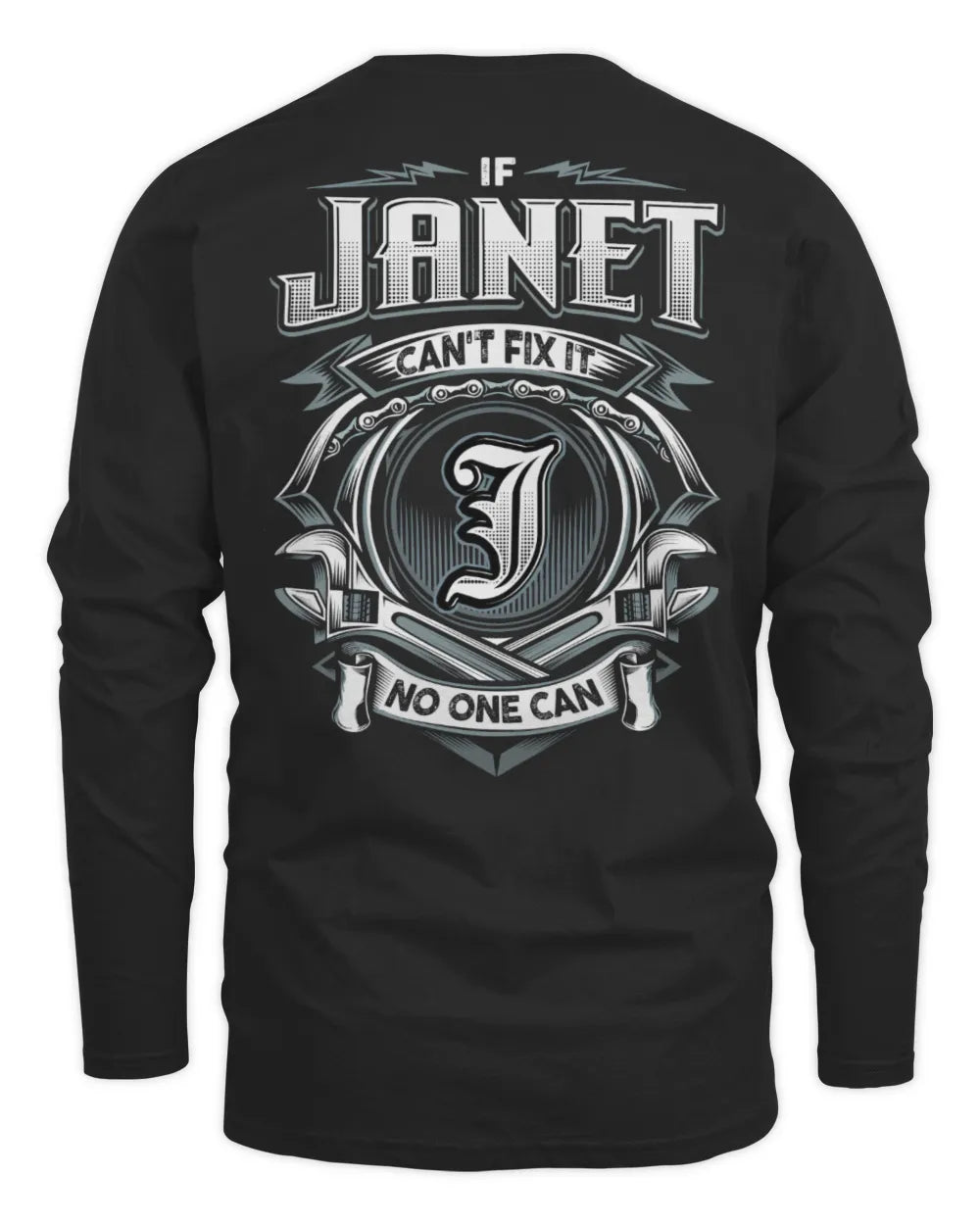 JANET AP81-K4-626 - Personalized Ahmed Quote Apparel “If Ahmed Can't Fix It, No One Can” - Men's Long Sleeved T-Shirt - Black