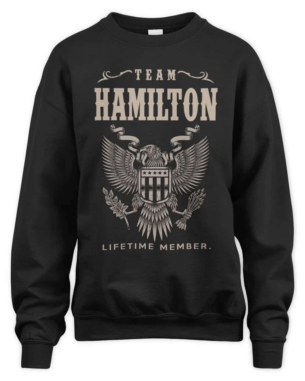 HAMILTON TP06-K82 – Personalized Classic Style Apparel “Team NAME Lifetime Member” - Unisex Sweatshirt - Black