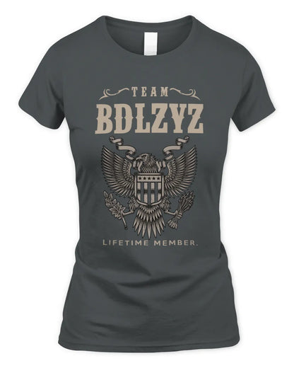 BDLZYZ TP06-K82 – Personalized Classic Style Apparel “Team NAME Lifetime Member” - Women's Standard T-Shirt - Charcoal