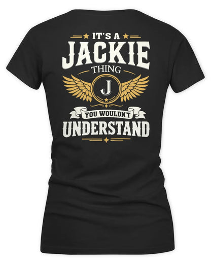 JACKIE KT06-M008 It’s a [NAME] Thing – You Wouldn’t Understand | Personalized Vintage T-Shirt - Women's V-Neck T-Shirt - Black