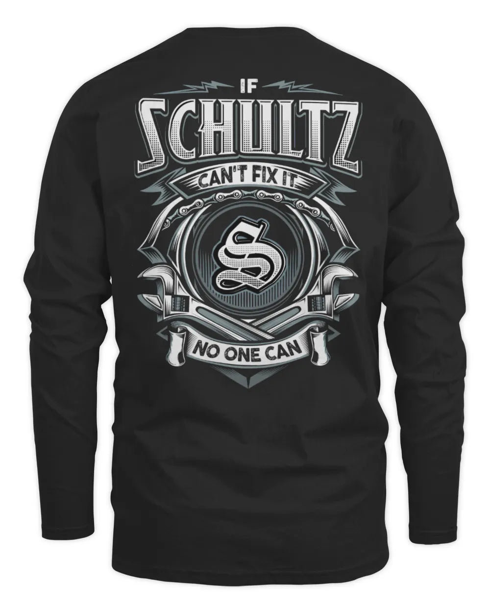SCHULTZ AP81-K4-626 - Personalized Ahmed Quote Apparel “If Ahmed Can't Fix It, No One Can” - Men's Long Sleeved T-Shirt - Black