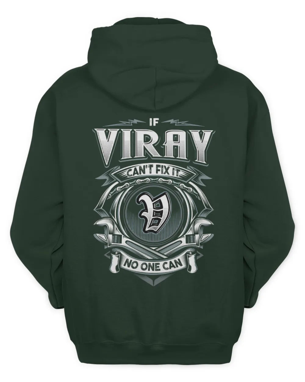 VIRAY AP81-K4-626 - Personalized Ahmed Quote Apparel “If Ahmed Can't Fix It, No One Can” - Unisex Hoodie - Forest Green