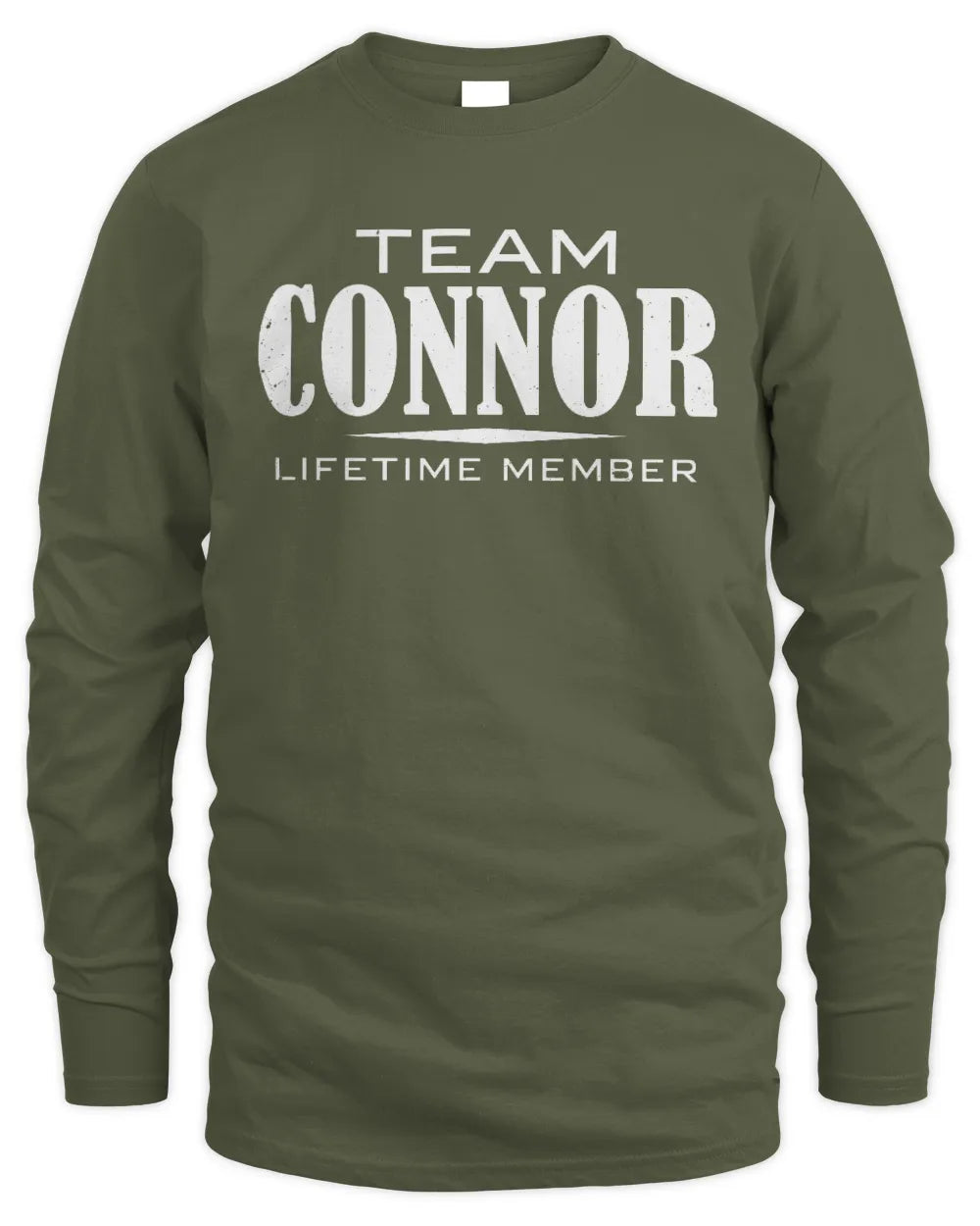 CONNOR BL62-K4-128 - Personalized “Team NAME Lifetime Member” - Men's Long Sleeved T-Shirt - Military Green
