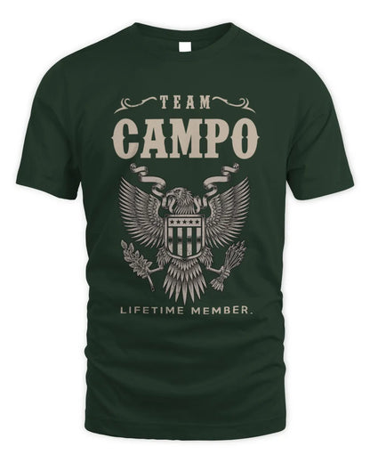 CAMPO TP06-K82 – Personalized Classic Style Apparel “Team NAME Lifetime Member” - Unisex Standard T-Shirt - Forest Green