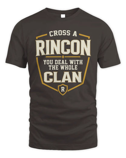 RINCON NT1-K008 Cross A/An NAME, You Deal With the Whole Clan | Personalized Vintage T-Shirt - Unisex Standard T-Shirt - Dark Chocolate