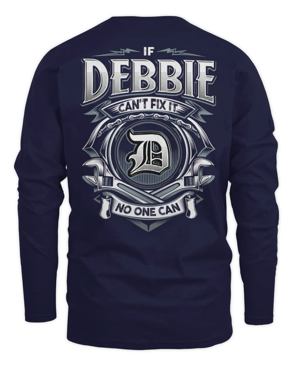 DEBBIE AP81-K4-626 - Personalized Ahmed Quote Apparel “If Ahmed Can't Fix It, No One Can” - Men's Long Sleeved T-Shirt - Navy