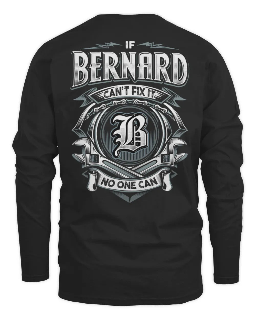 BERNARD AP81-K4-626 - Personalized Ahmed Quote Apparel “If Ahmed Can't Fix It, No One Can” - Men's Long Sleeved T-Shirt - Black