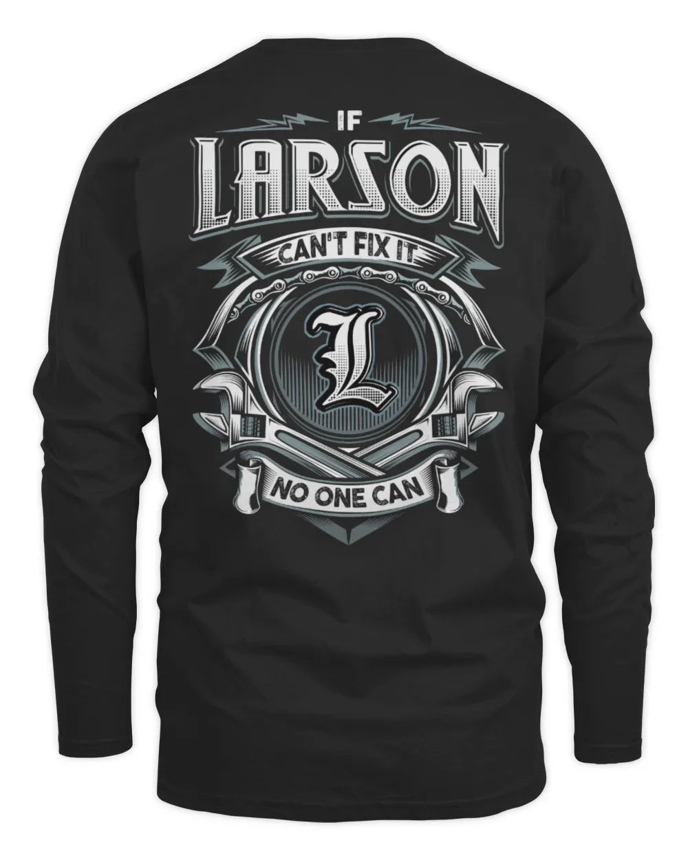 LARSON AP81-K4-626 - Personalized Ahmed Quote Apparel “If Ahmed Can't Fix It, No One Can” - Men's Long Sleeved T-Shirt - Black
