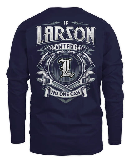 LARSON AP81-K4-626 - Personalized Ahmed Quote Apparel “If Ahmed Can't Fix It, No One Can” - Men's Long Sleeved T-Shirt - Navy
