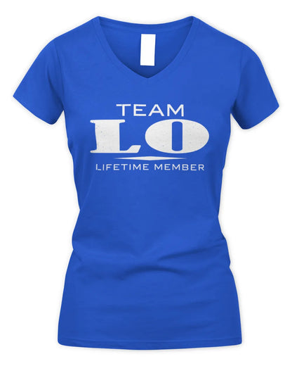 LO BL62-K4-128 - Personalized “Team NAME Lifetime Member” - Women's V-Neck T-Shirt - Royal