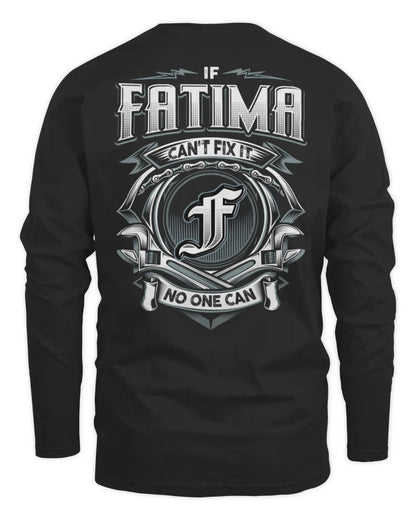 FATIMA AP81-K4-626 - Personalized Ahmed Quote Apparel “If Ahmed Can't Fix It, No One Can” - Men's Long Sleeved T-Shirt - Black