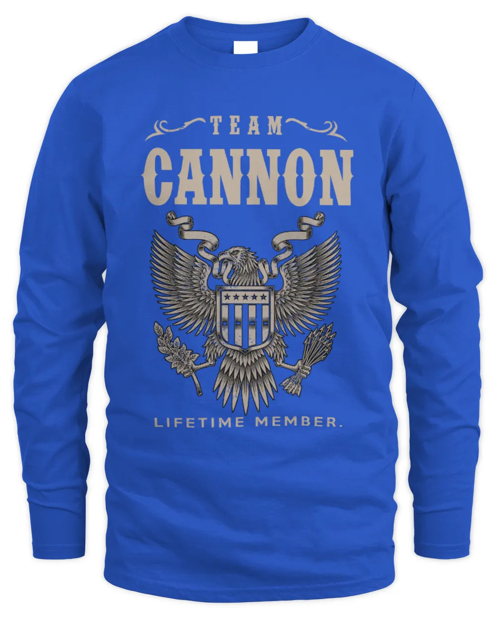 CANNON TP06-K82 – Personalized Classic Style Apparel “Team NAME Lifetime Member” - Men's Long Sleeved T-Shirt - Royal