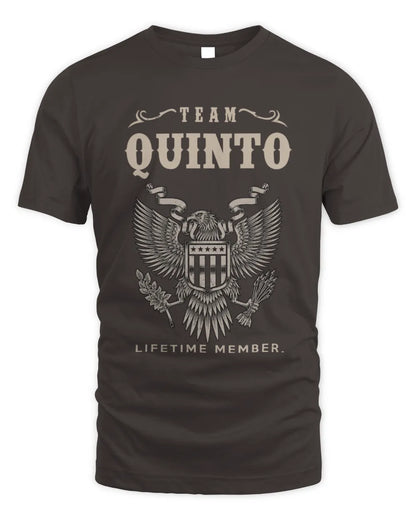QUINTO TP06-K82 – Personalized Classic Style Apparel “Team NAME Lifetime Member” - Unisex Standard T-Shirt - Dark Chocolate