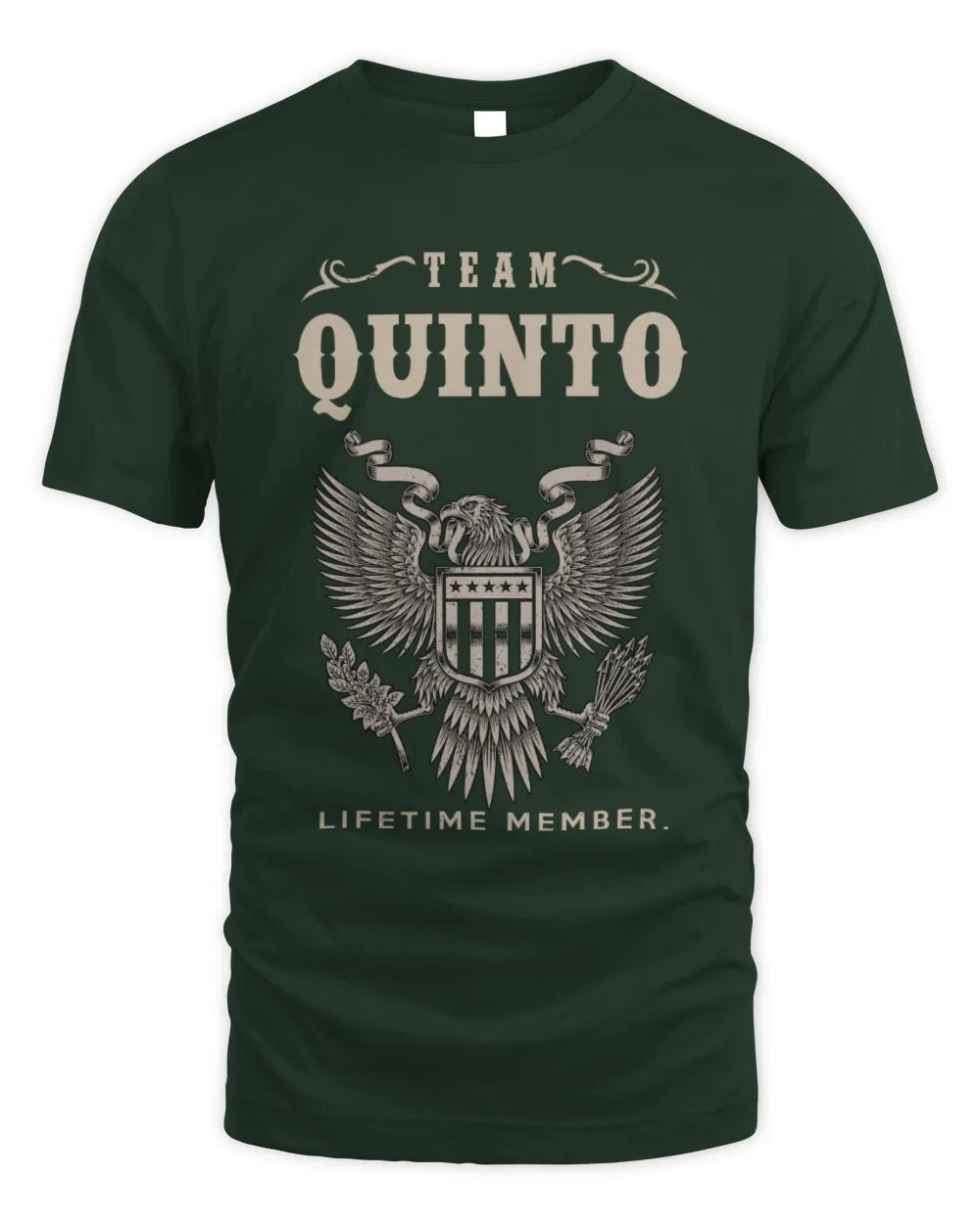 QUINTO TP06-K82 – Personalized Classic Style Apparel “Team NAME Lifetime Member” - Unisex Standard T-Shirt - Forest Green