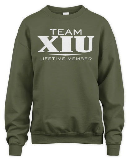 XIU BL62-K4-128 - Personalized “Team NAME Lifetime Member” - Unisex Sweatshirt - Military Green
