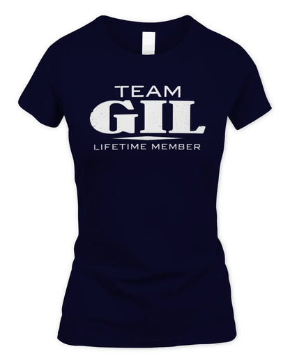 GIL BL62-K4-128 - Personalized “Team NAME Lifetime Member” - Women's Standard T-Shirt - Navy