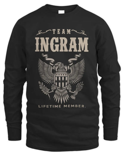 INGRAM TP06-K82 – Personalized Classic Style Apparel “Team NAME Lifetime Member” - Men's Long Sleeved T-Shirt - Black