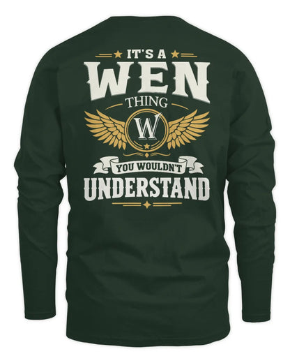 WEN KT06-M008 It’s a [NAME] Thing – You Wouldn’t Understand | Personalized Vintage T-Shirt - Men's Long Sleeved T-Shirt - Forest Green
