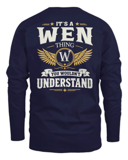 WEN KT06-M008 It’s a [NAME] Thing – You Wouldn’t Understand | Personalized Vintage T-Shirt - Men's Long Sleeved T-Shirt - Navy