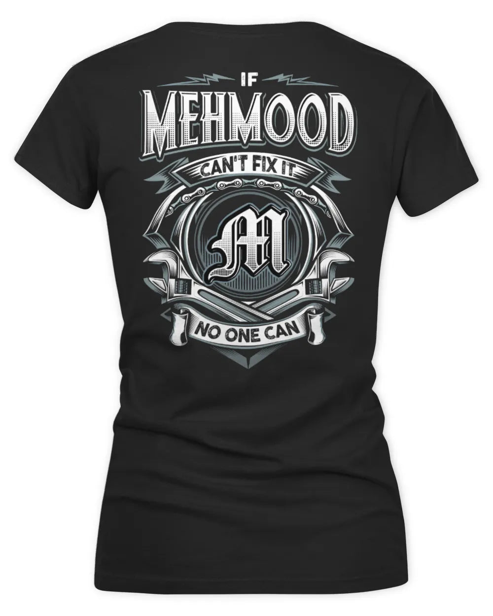 MEHMOOD AP81-K4-626 - Personalized Ahmed Quote Apparel “If Ahmed Can't Fix It, No One Can” - Women's V-Neck T-Shirt - Black
