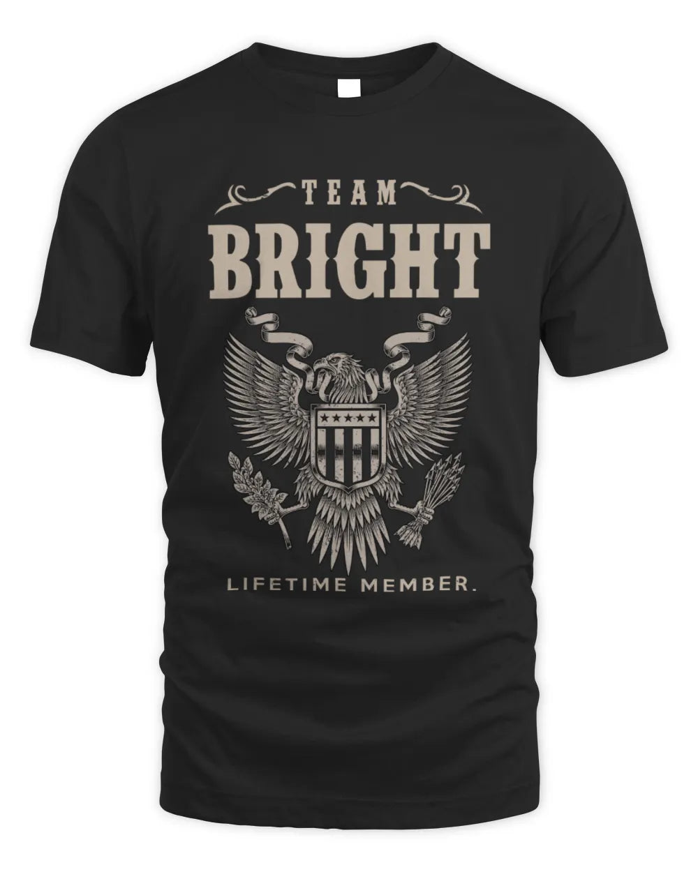 BRIGHT TP06-K82 – Personalized Classic Style Apparel “Team NAME Lifetime Member” - Unisex Standard T-Shirt - Black