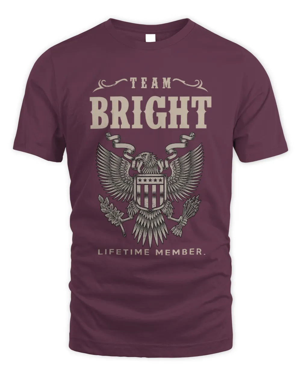BRIGHT TP06-K82 – Personalized Classic Style Apparel “Team NAME Lifetime Member” - Unisex Standard T-Shirt - Maroon