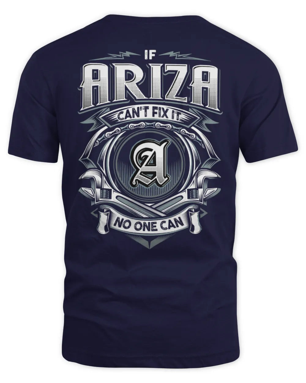 ARIZA AP81-K4-626 - Personalized Ahmed Quote Apparel “If Ahmed Can't Fix It, No One Can” - Unisex Standard T-Shirt - Navy