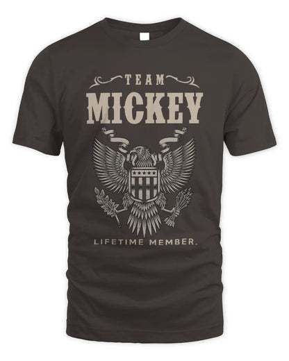 MICKEY TP06-K82 – Personalized Classic Style Apparel “Team NAME Lifetime Member” - Unisex Standard T-Shirt - Dark Chocolate