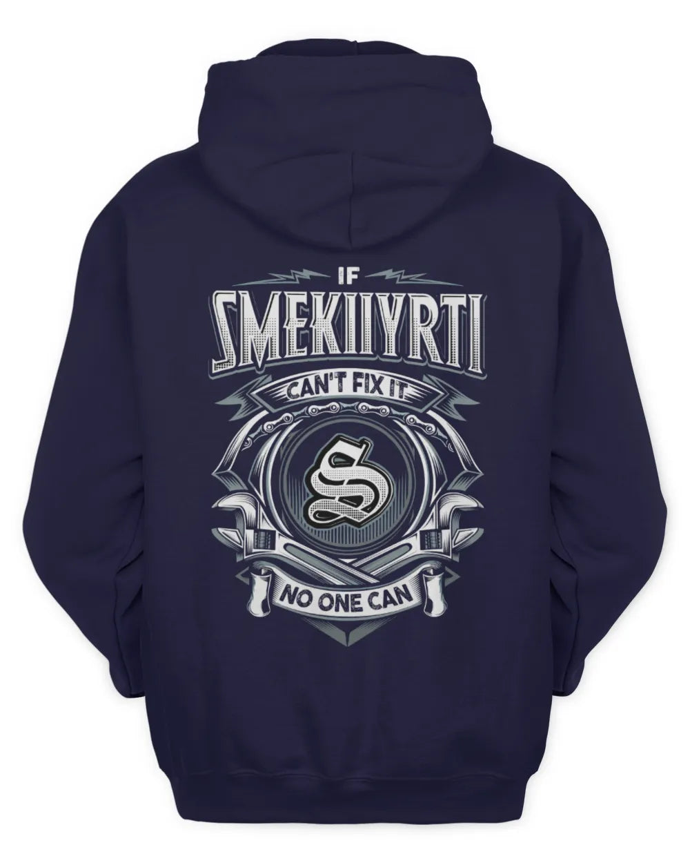 SMEKIIYRTI AP81-K4-626 - Personalized Ahmed Quote Apparel “If Ahmed Can't Fix It, No One Can” - Unisex Hoodie - Navy