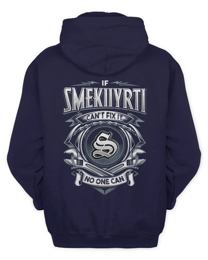 SMEKIIYRTI AP81-K4-626 - Personalized Ahmed Quote Apparel “If Ahmed Can't Fix It, No One Can” - Unisex Hoodie - Navy