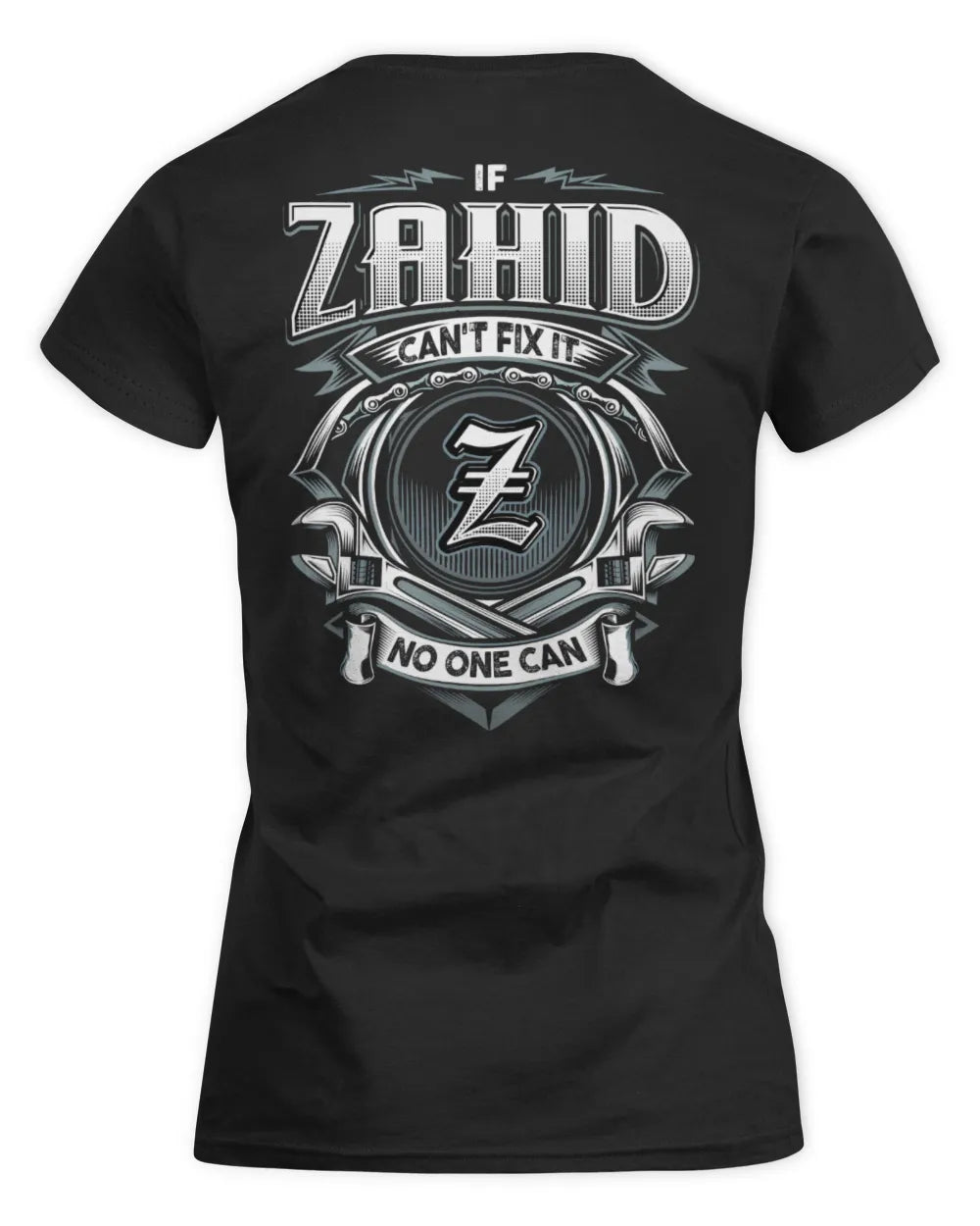 ZAHID AP81-K4-626 - Personalized Ahmed Quote Apparel “If Ahmed Can't Fix It, No One Can” - Women's Standard T-Shirt - Black