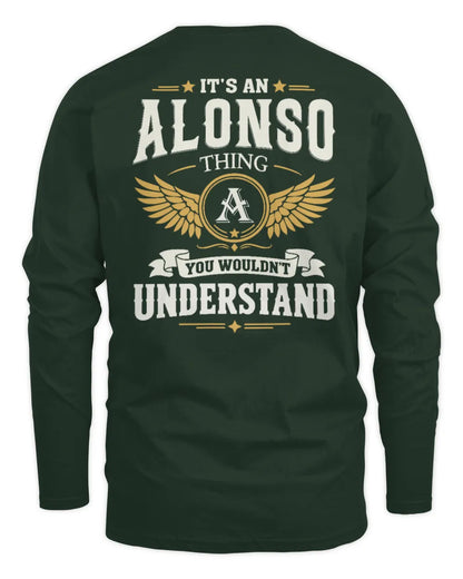 ALONSO KT06-M008 It’s a [NAME] Thing – You Wouldn’t Understand | Personalized Vintage T-Shirt - Men's Long Sleeved T-Shirt - Forest Green