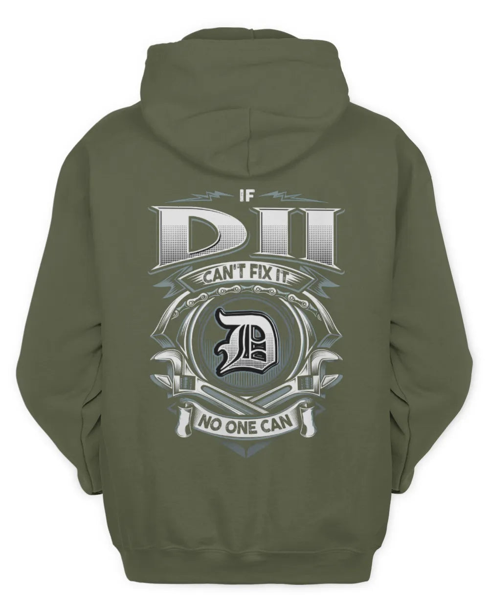 DII AP81-K4-626 - Personalized Ahmed Quote Apparel “If Ahmed Can't Fix It, No One Can” - Unisex Hoodie - Military Green