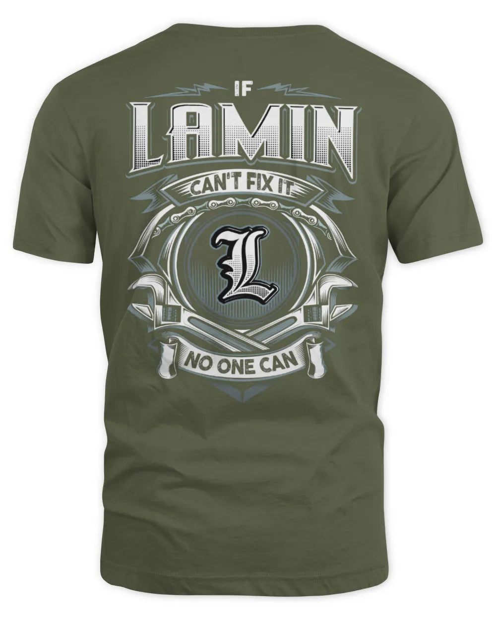 LAMIN AP81-K4-626 - Personalized Ahmed Quote Apparel “If Ahmed Can't Fix It, No One Can” - Unisex Standard T-Shirt - Military Green