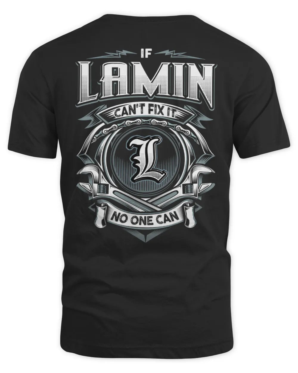 LAMIN AP81-K4-626 - Personalized Ahmed Quote Apparel “If Ahmed Can't Fix It, No One Can” - Unisex Standard T-Shirt - Black
