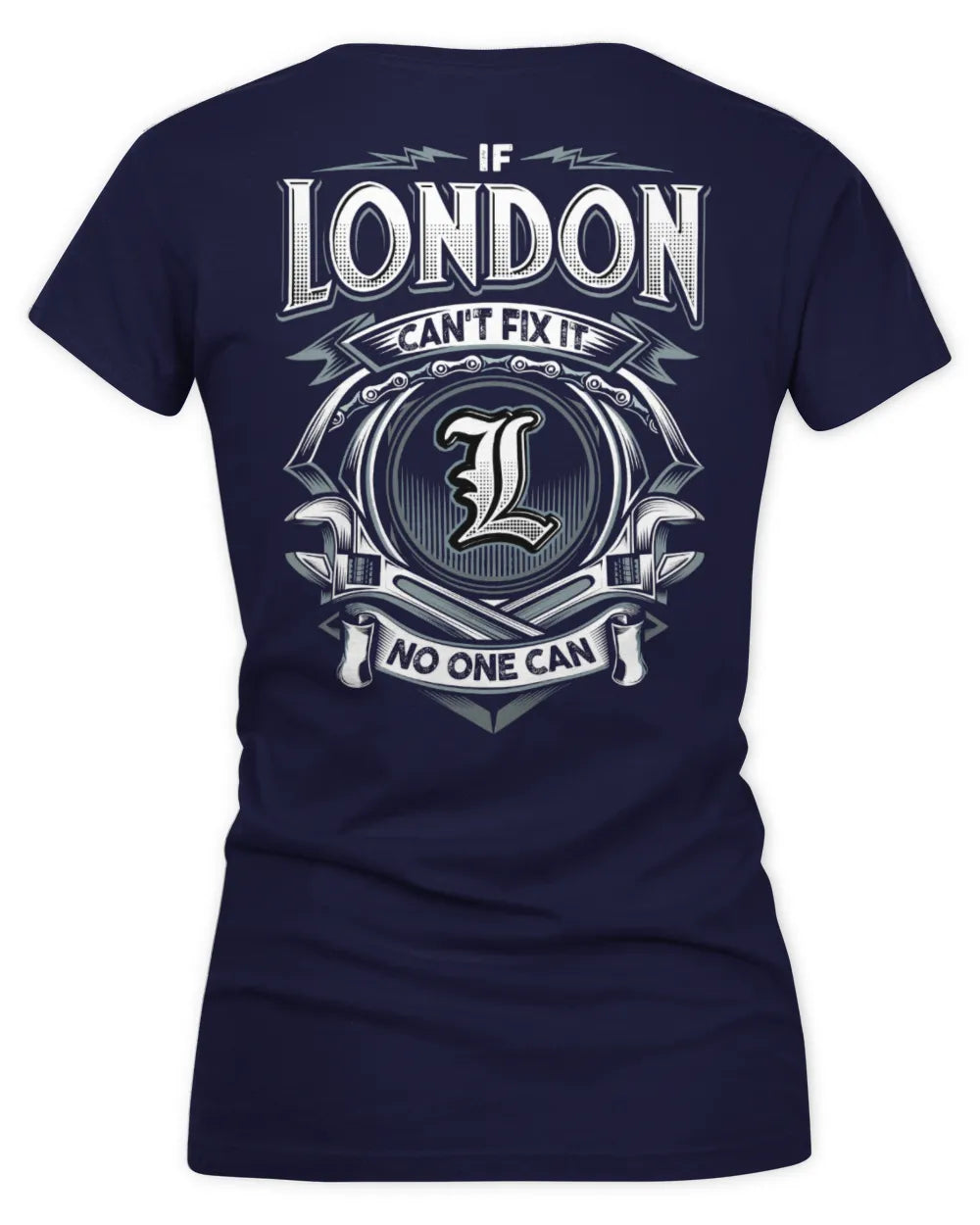 LONDON AP81-K4-626 - Personalized Ahmed Quote Apparel “If Ahmed Can't Fix It, No One Can” - Women's V-Neck T-Shirt - Navy