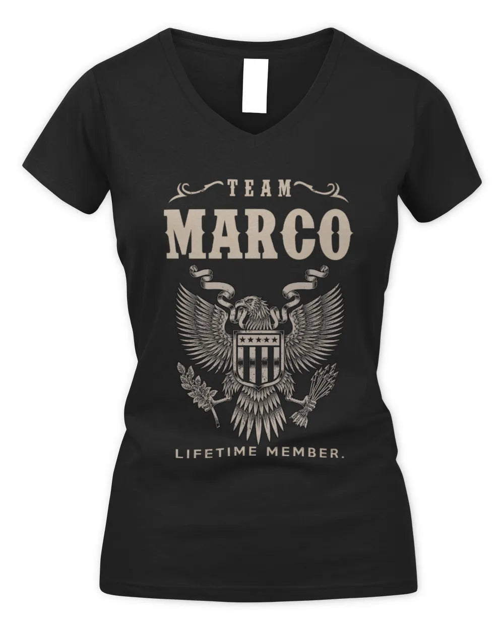 MARCO TP06-K82 – Personalized Classic Style Apparel “Team NAME Lifetime Member” - Women's V-Neck T-Shirt - Black