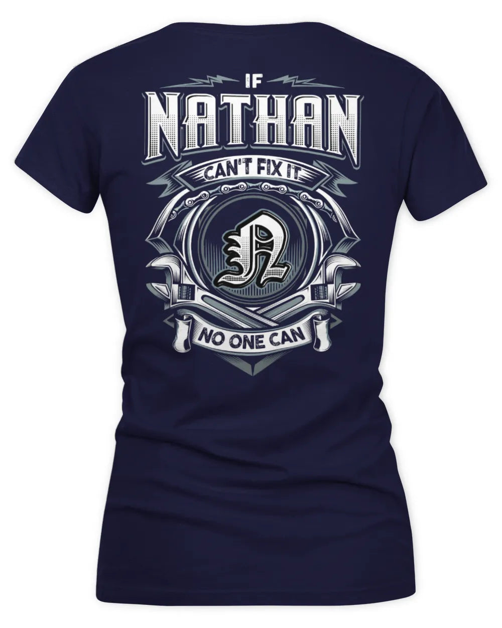 NATHAN AP81-K4-626 - Personalized Ahmed Quote Apparel “If Ahmed Can't Fix It, No One Can” - Women's V-Neck T-Shirt - Navy