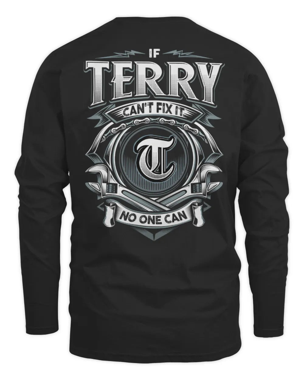 TERRY AP81-K4-626 - Personalized Ahmed Quote Apparel “If Ahmed Can't Fix It, No One Can” - Men's Long Sleeved T-Shirt - Black