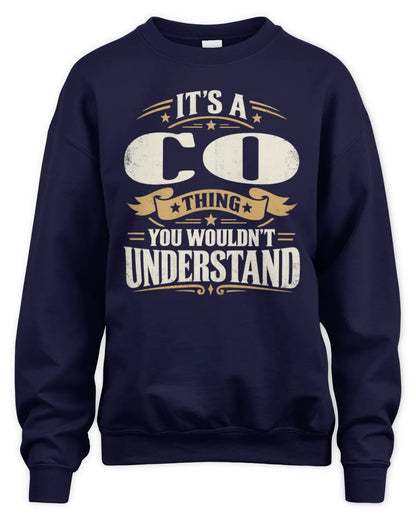 CO P08 TH51 - Personalized “It’s a/an [NAME] Thing – You Wouldn’t Understand” Shirt - Unisex Sweatshirt - Navy