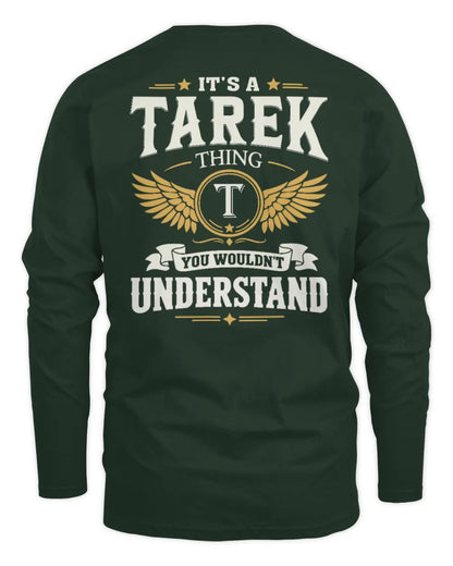 TAREK KT06-M008 It’s a [NAME] Thing – You Wouldn’t Understand | Personalized Vintage T-Shirt - Men's Long Sleeved T-Shirt - Forest Green