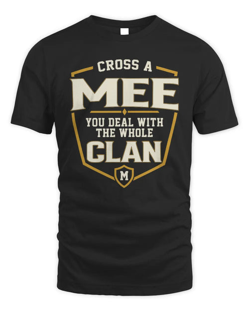MEE NT1-K008 Cross A/An NAME, You Deal With the Whole Clan | Personalized Vintage T-Shirt - Unisex Standard T-Shirt - Black