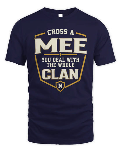 MEE NT1-K008 Cross A/An NAME, You Deal With the Whole Clan | Personalized Vintage T-Shirt - Unisex Standard T-Shirt - Navy