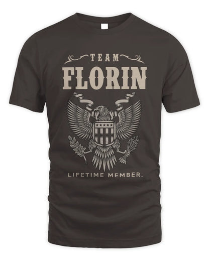 FLORIN TP06-K82 – Personalized Classic Style Apparel “Team NAME Lifetime Member” - Unisex Standard T-Shirt - Dark Chocolate