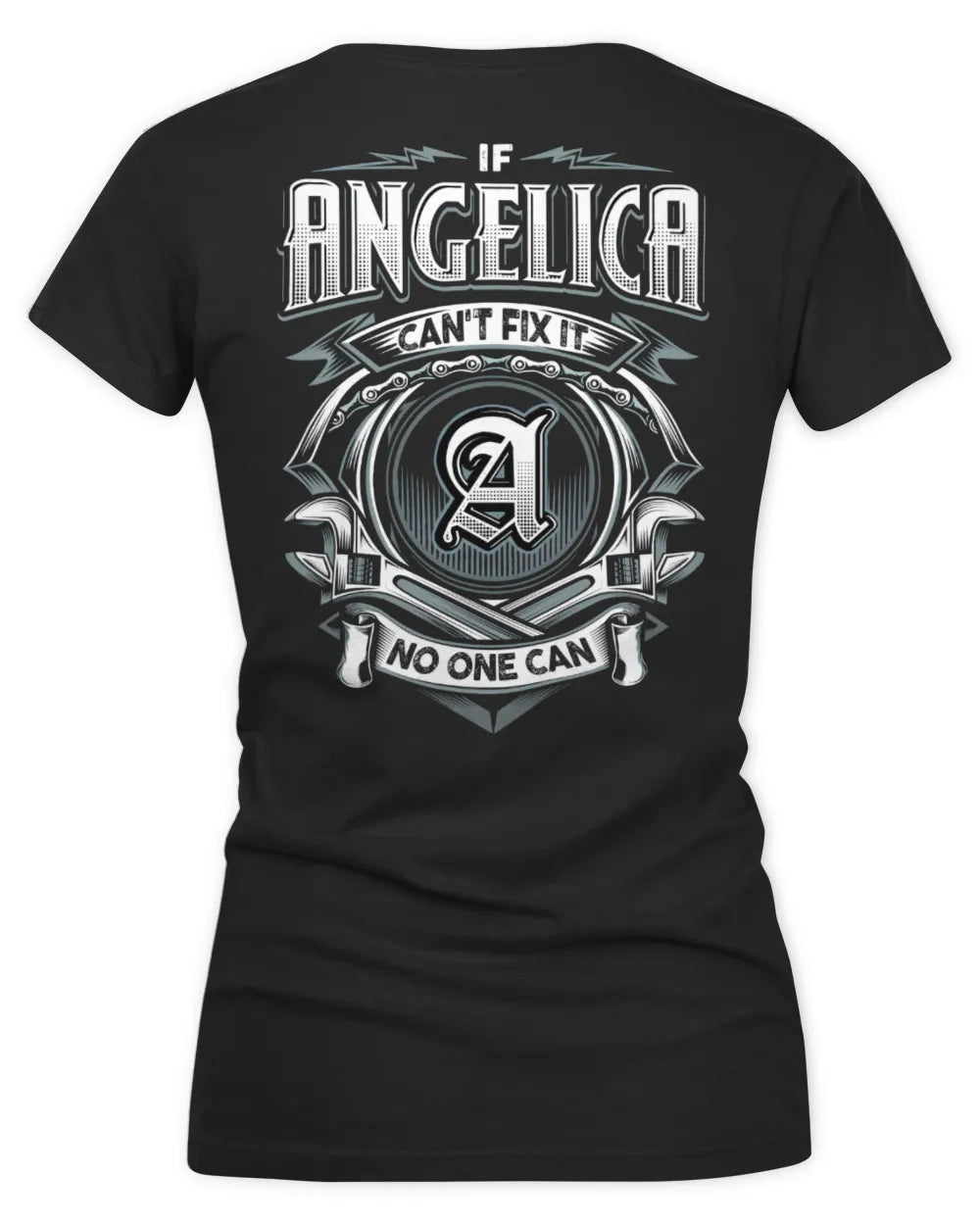 ANGELICA AP81-K4-626 - Personalized Ahmed Quote Apparel “If Ahmed Can't Fix It, No One Can” - Women's V-Neck T-Shirt - Black